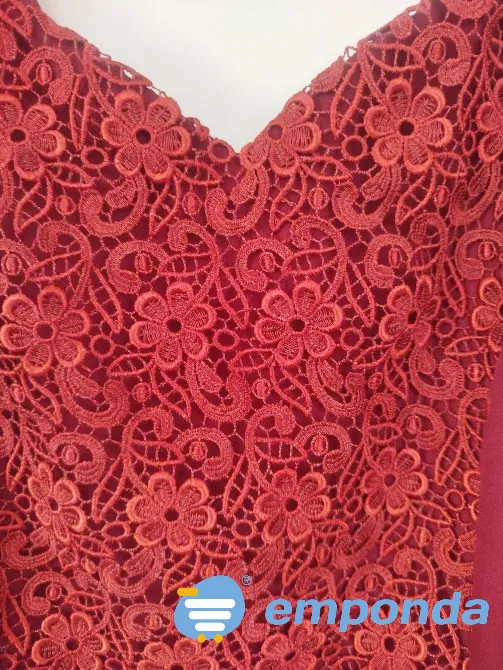 Vestido elegante bordo usado una vez Villa Urquiza - imagen 6