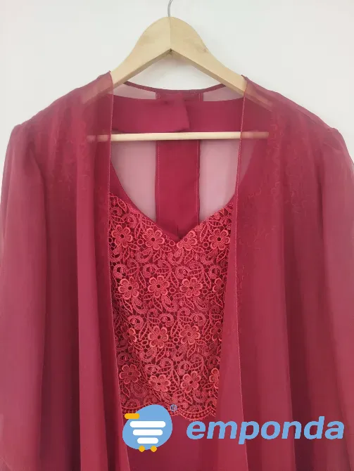 Vestido elegante bordo usado una vez Villa Urquiza - imagen 2