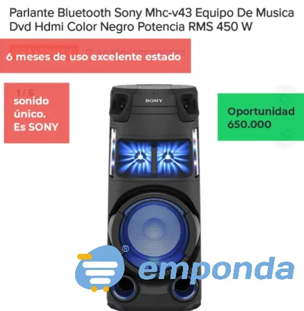 Equipo de audio Sony Mhc-V43 2024 Pilar - imagen 1