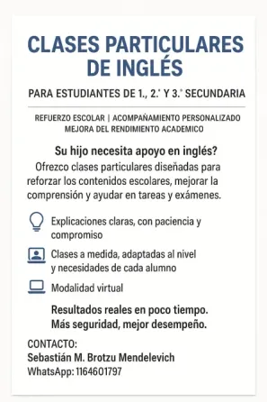 Clases particulares de inglés Caballito