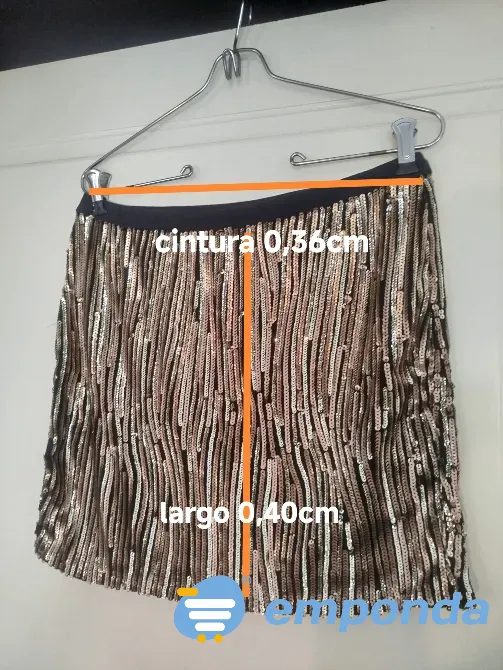 Falda elastizada de lentejuelas usada Villa Urquiza - imagen 7