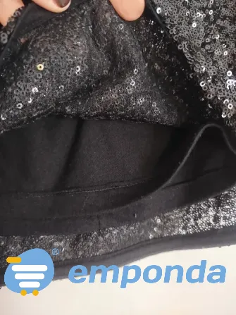 Falda mini lentejuelas forrada usada Villa Urquiza - imagen 4