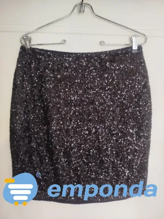 Falda mini lentejuelas forrada usada Villa Urquiza - imagen 1