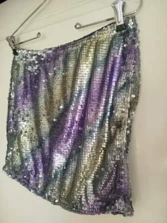 Falda mini elastizada en lentejuelas nueva Villa Urquiza