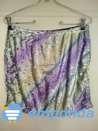 Falda mini elastizada en lentejuelas nueva Villa Urquiza - imagen 1