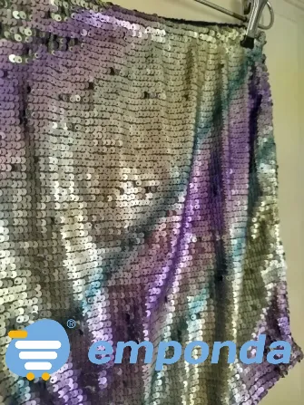 Falda mini elastizada en lentejuelas nueva Villa Urquiza - imagen 3