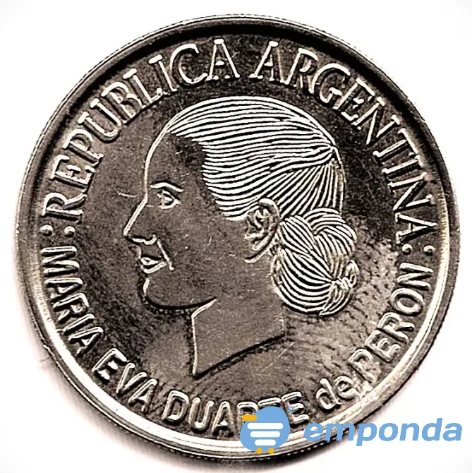 Moneda argentina 2 pesos 2002 Evita conmemorativa Villa Crespo - imagen 2