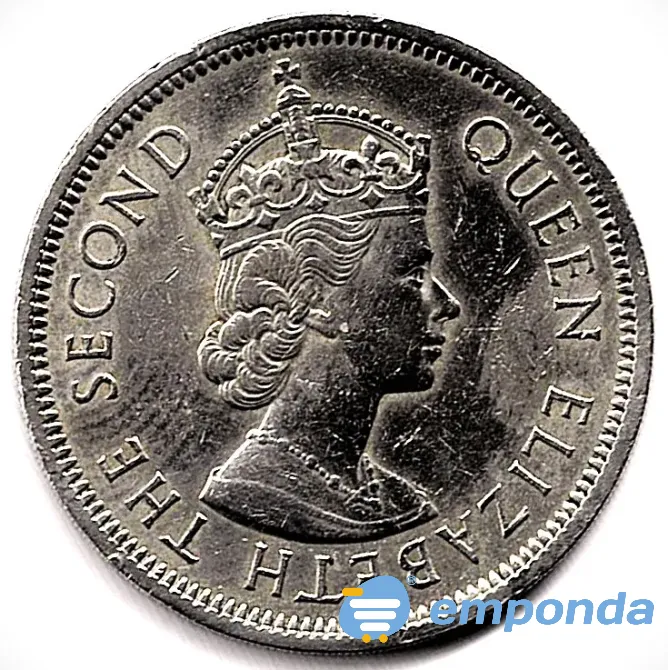 Moneda de Hong Kong 1 dólar 1960 muy linda pieza Villa Crespo - imagen 1