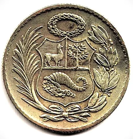 Moneda de Perú 1/2 sol 1965 linda pieza Villa Crespo