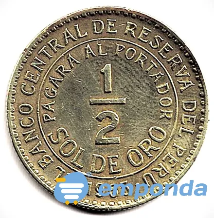 Moneda de Perú 1/2 sol 1965 linda pieza Villa Crespo - imagen 2