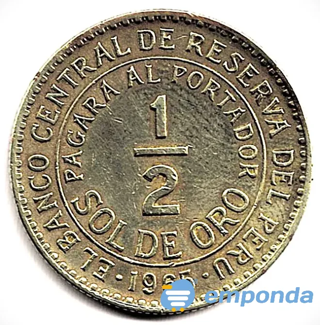 Moneda de Perú 1/2 sol 1965 linda pieza Villa Crespo - imagen 2