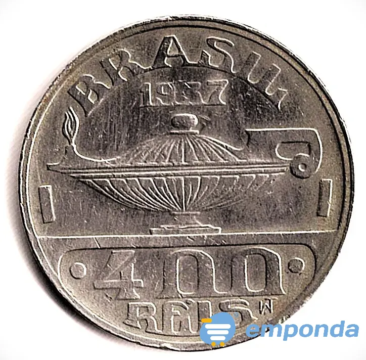 Moneda de Brasil 400 reis 1937 muy buena pieza Villa Crespo - imagen 1