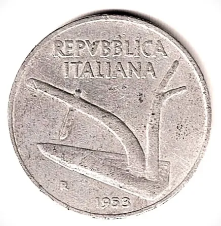 Moneda de Italia 10 liras 1953" Villa Crespo