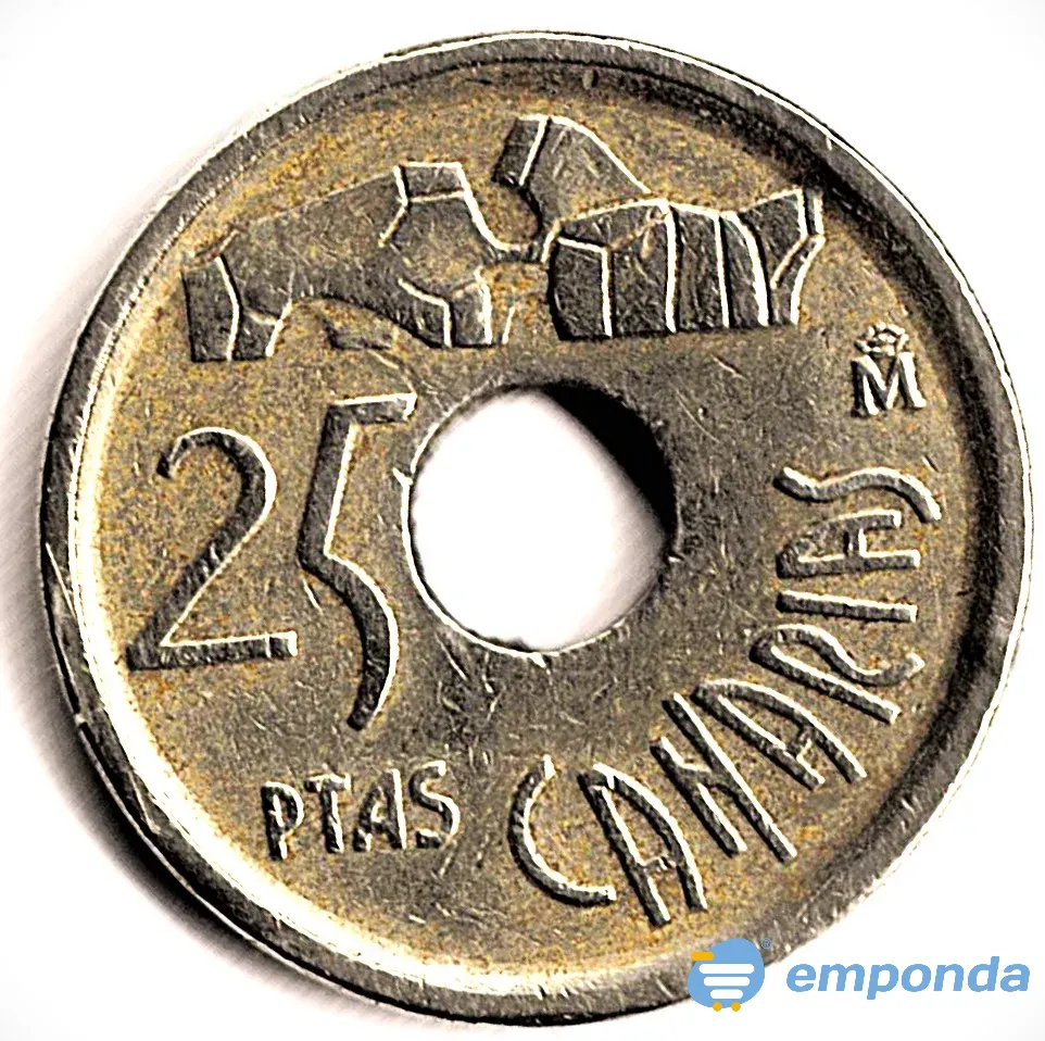 Moneda de España 25 pesetas 1994 Canarias muy buena pieza Villa Crespo - imagen 1