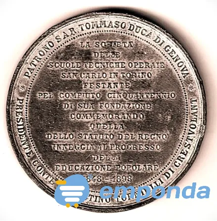 Medalla 50 aniversario de la Escuela Técnica de Torino Villa Crespo - imagen 2