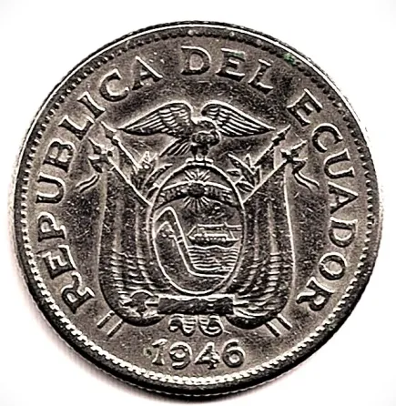 Moneda de Ecuador 1 sucre 1946 Villa Crespo