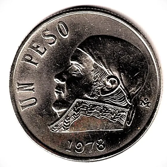 Moneda de México 1 peso 1978 Villa Crespo