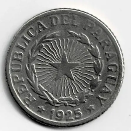 Moneda de Paraguay 1 peso 1925 linda Villa Crespo