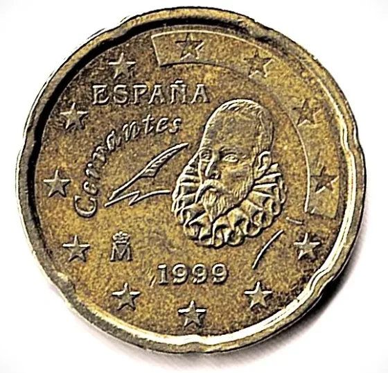 Moneda de España 20 cent de euro 1999 VF +++++ Villa Crespo