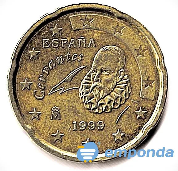 Moneda de España 20 cent de euro 1999 VF +++++ Villa Crespo - imagen 2