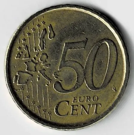 Moneda de España 50 cent de euro 2000 VF +++ oro nórdico Villa Crespo