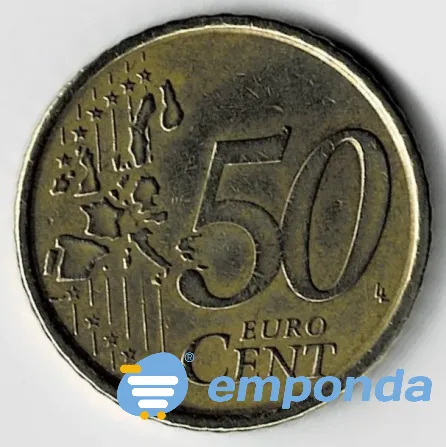 Moneda de España 50 cent de euro 2000 VF +++ oro nórdico Villa Crespo - imagen 1
