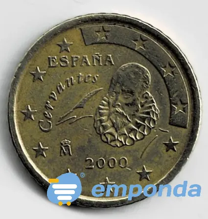 Moneda de España 50 cent de euro 2000 VF +++ oro nórdico Villa Crespo - imagen 2