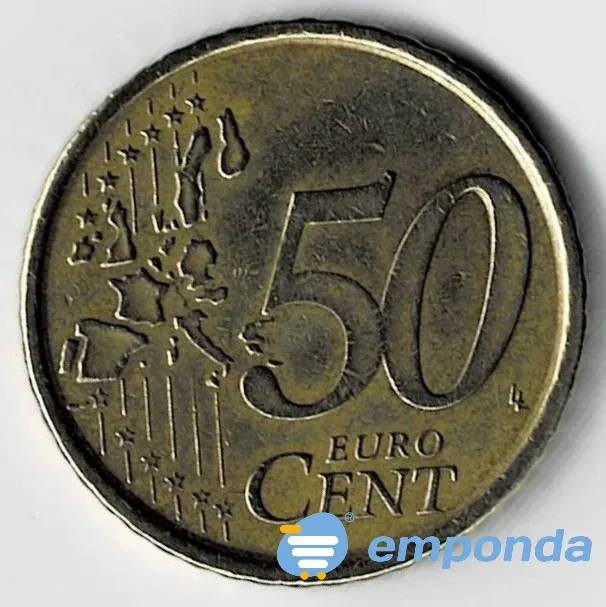 Moneda de España 50 cent de euro 2000 VF +++ oro nórdico Villa Crespo - imagen 1