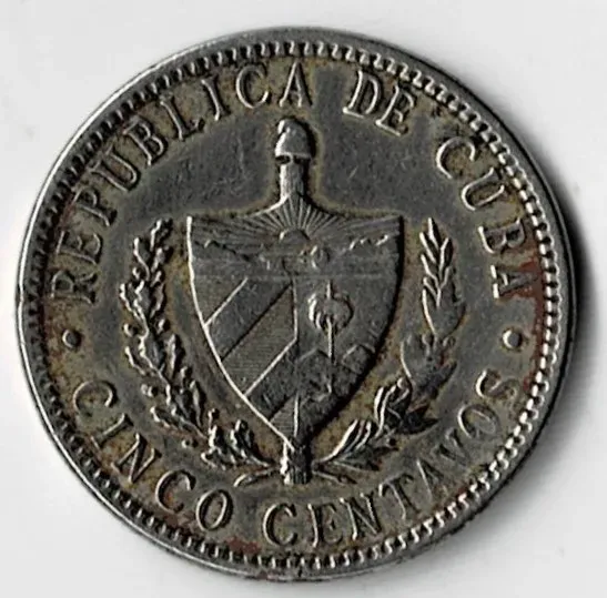 Moneda de Cuba 5 centavos 1920 VF +++++ hay muy pocas Villa Crespo