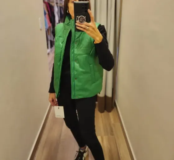 Chaleco puffer cuero pu Y-lovers Berazategui