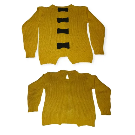 Sweater acrilico mostaza con moños Berazategui