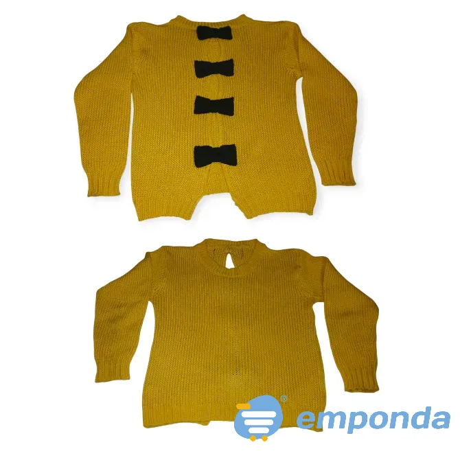 Sweater acrilico mostaza con moños Berazategui - imagen 1