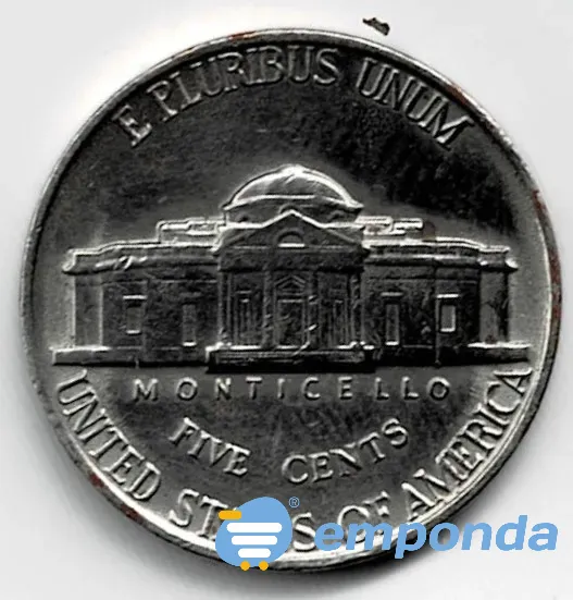 Moneda de EE UU 5 cent 1940 II Guerra Mundial excelente Villa Crespo - imagen 2
