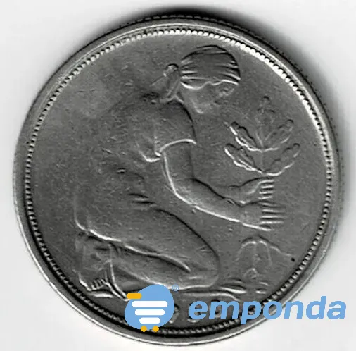 Moneda de Alemania 50 pfenning 1950 G muy buena Villa Crespo - imagen 1