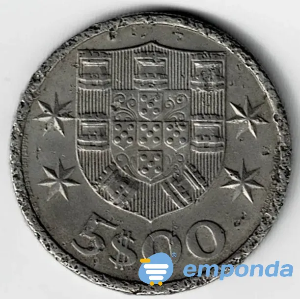 Moneda de Portugal 5 escudos 1967 estado: VF Villa Crespo - imagen 1
