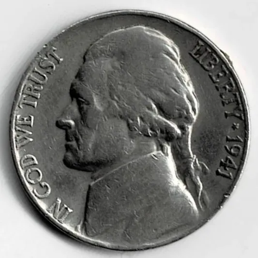 Moneda de EE UU 5 cents 1941 II Guerra Mundial VF +++++ Villa Crespo