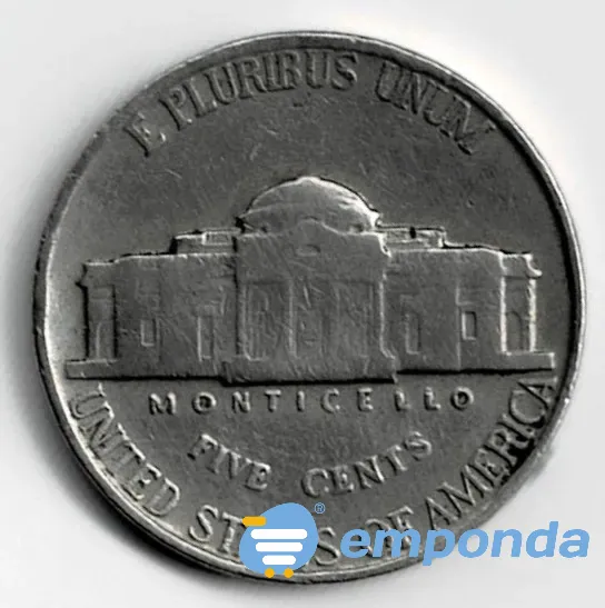 Moneda de EE UU 5 cents 1941 II Guerra Mundial VF +++++ Villa Crespo - imagen 2