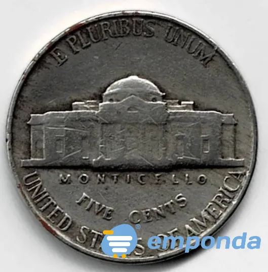 Moneda de EE UU 5 cents 1947 VF Villa Crespo - imagen 2