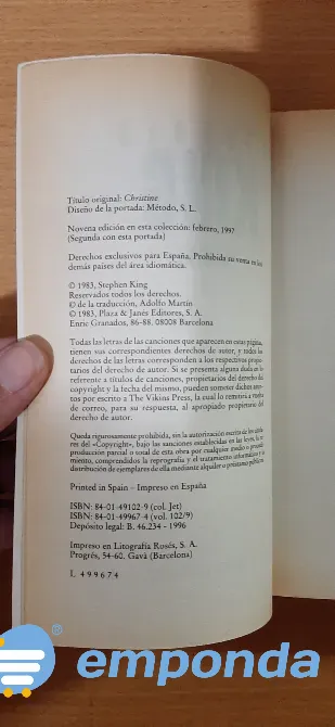 Libro Chistine de Stephen King Ituzaingó - imagen 3