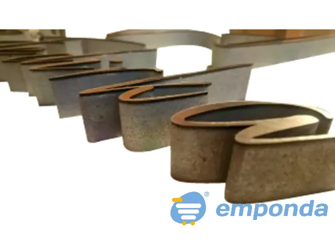 Chapas de acero pulido caladas con letras y logos de empresa Lanús - imagen 2