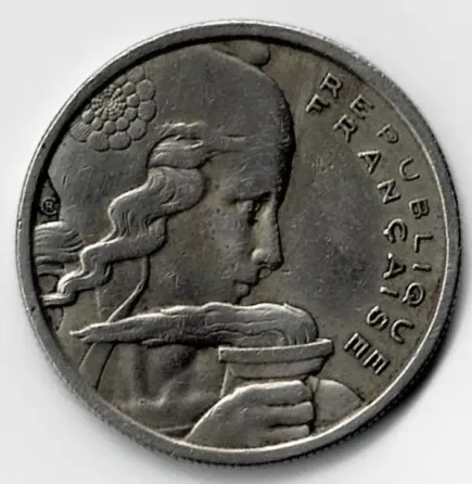 Moneda de Francia 100 francos 1955 buen estado Villa Crespo
