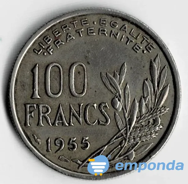 Moneda de Francia 100 francos 1955 buen estado Villa Crespo - imagen 2