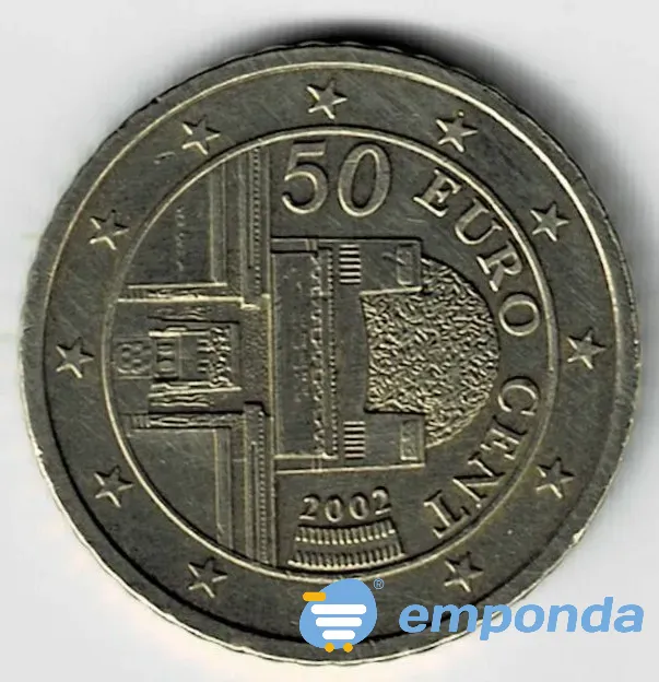 Moneda de Austria 50 cent de euro 2002 XF +++++ Villa Crespo - imagen 1