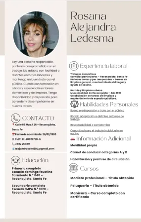 Creación de CV o cartas de presentación Rosario