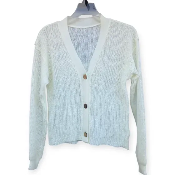 Saco cardigan corto acrilico escote v botones Berazategui