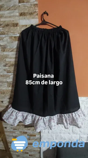 Pollera paisana negro Santa Fe ciudad - imagen 1