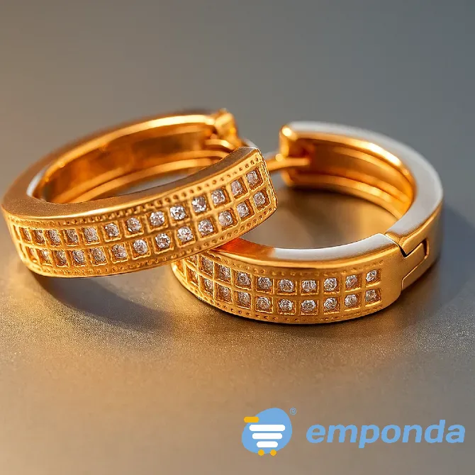 Aros dorados con circonitas cúbicas Almagro - imagen 1