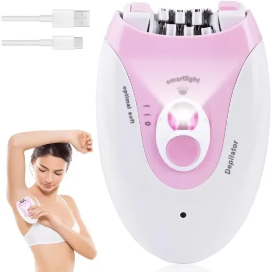Depiladora Moderna Con Luz Led 2 Velocidades Facial Corporal Floresta