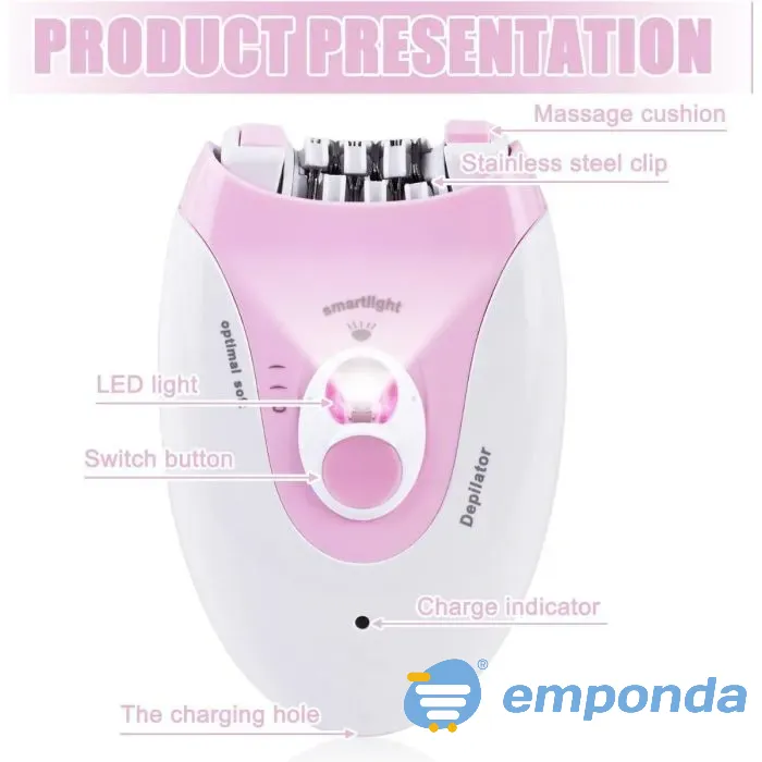 Depiladora Moderna Con Luz Led 2 Velocidades Facial Corporal Floresta - imagen 3