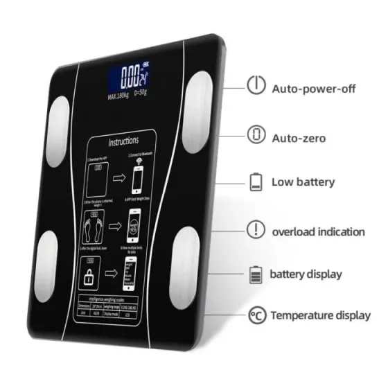 Balanza De Baño Personal Digital Bluetooth Floresta
